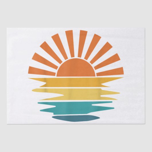 レトロサンセットレイズウェーブドヴィンテージレトロサンシャインサン 薄葉紙 (正面)