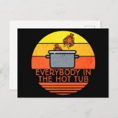 レトロサンセットロブスターポットホットタブ ポストカード (正面/裏面)