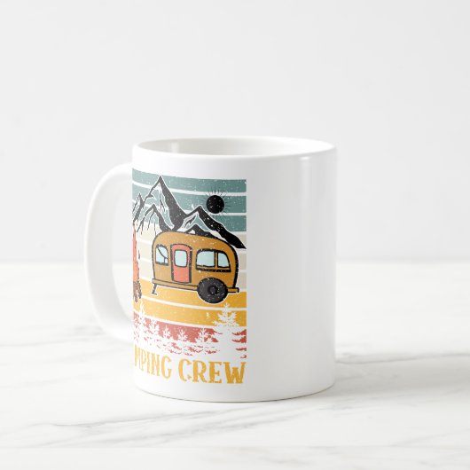 レトロサンセットヴィンテージキャンピングクルーキャンピング コーヒーマグカップ (正面左)