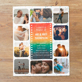 レトロサンセット写真夫妻70周年記念 フリースブランケット