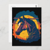 レトロサンセット及び馬頭 ポストカード (正面/裏面)