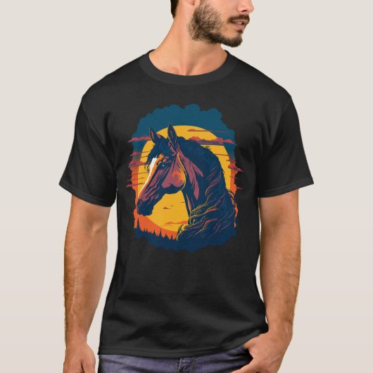 レトロサンセット及び馬頭 Tシャツ (正面)