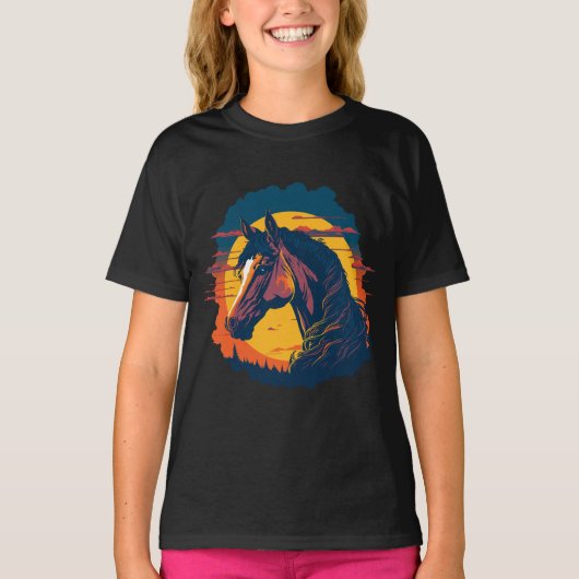 レトロサンセット及び馬頭 Tシャツ (正面)