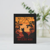 レトロサンセット国際的キャットデイ ポストカード (スタンド正面)