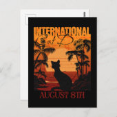 レトロサンセット国際的キャットデイ ポストカード (正面/裏面)