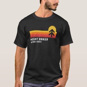 レトロサンセット山ベーカー国立森林氷河W Tシャツ