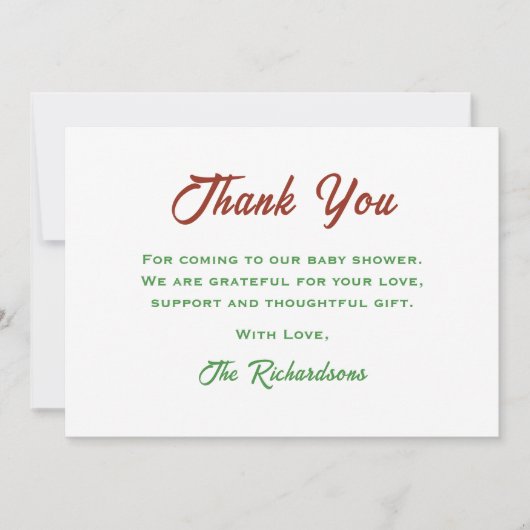 レトロサンセット恐竜が男の子の赤ちゃんのシャワーを轟音 サンキューカード (正面)