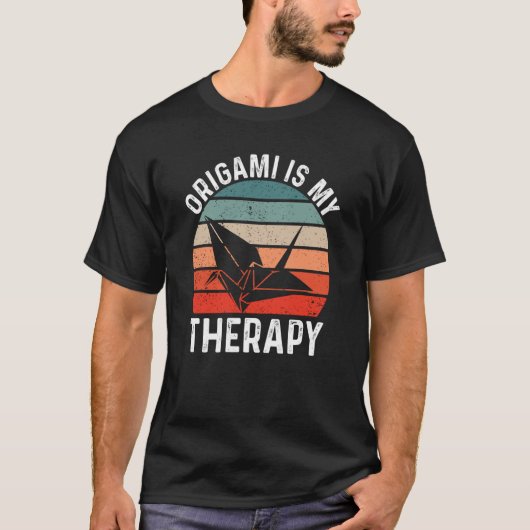 レトロサンセット折り鶴 Tシャツ (正面)