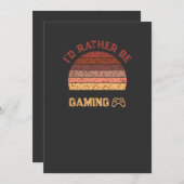 レトロサンセット私はむしろゲームをする 招待状 (正面/裏面)