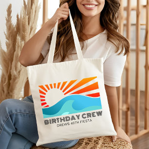 レトロサンセット20日30日40日50日60誕生日クルー トートバッグ