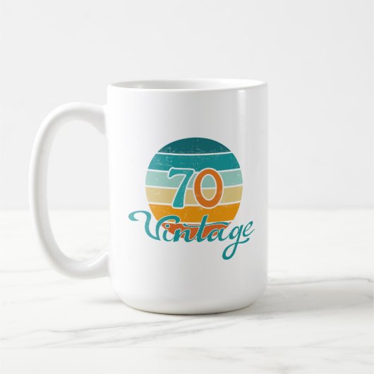 レトロサンセット70ヴィンテージ風 コーヒーマグカップ (左)