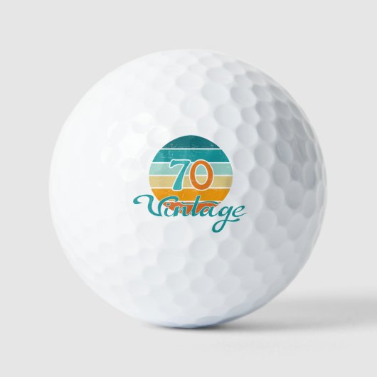 レトロサンセット70ヴィンテージ風 ゴルフボール (正面)