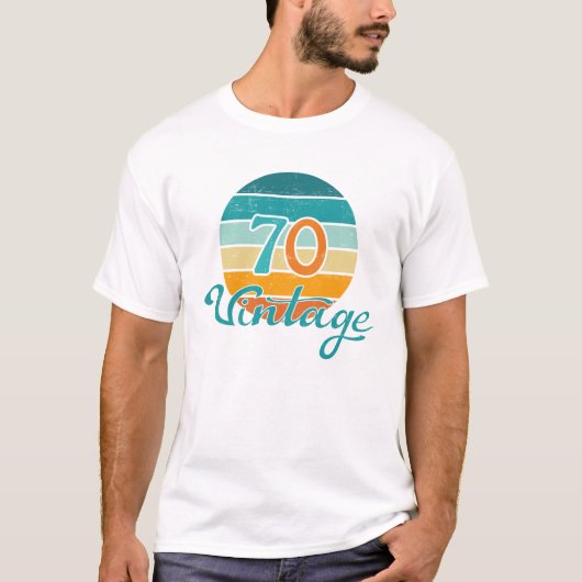 レトロサンセット70ヴィンテージ風 Tシャツ (正面)