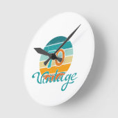 レトロサンセット70ヴィンテージ ラウンド壁時計 (傾斜)