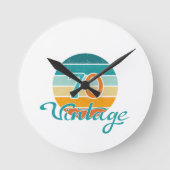 レトロサンセット70ヴィンテージ ラウンド壁時計 (正面)