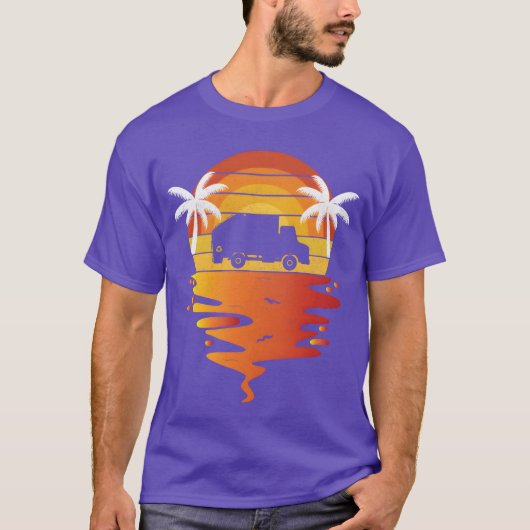 レトロサンセット70年代ごみ収集車Tシャツ ごみ収集車 Tシャツ (正面)
