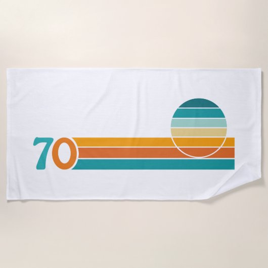 レトロサンセット70 ビーチタオル (正面)