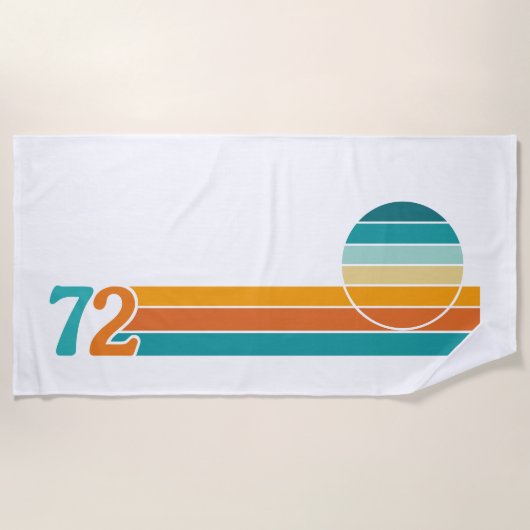 レトロサンセット72 ビーチタオル (正面)