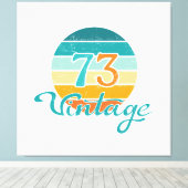 レトロサンセット73ヴィンテージ風 キャンバスプリント (インサイチュ (ウッドフロア))