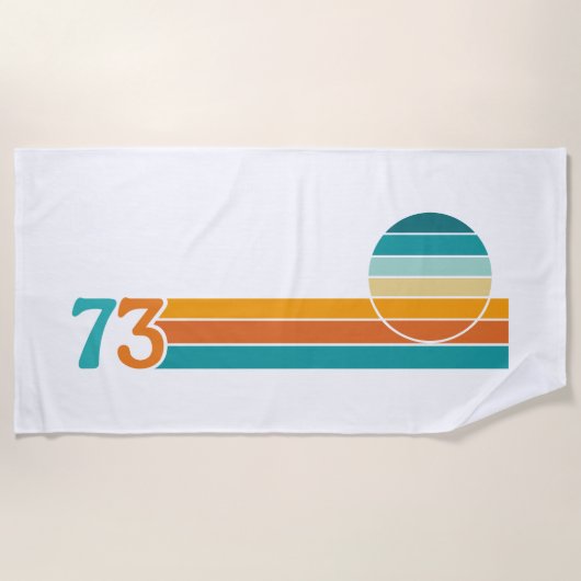 レトロサンセット73 ビーチタオル (正面)