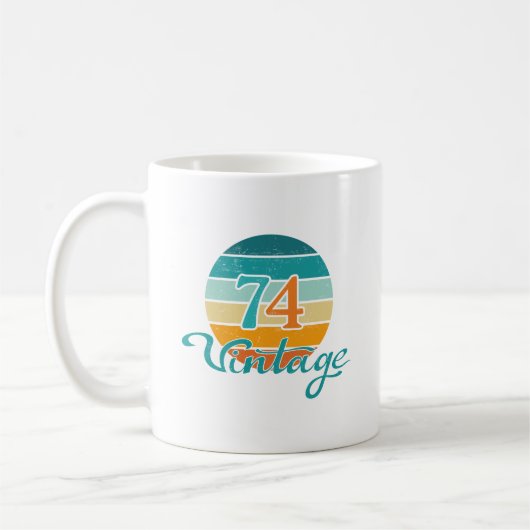 レトロサンセット74ヴィンテージ風 コーヒーマグカップ (左)