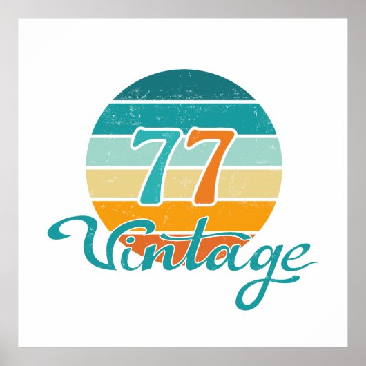 レトロサンセット77ビンテージ風 ポスター (正面)