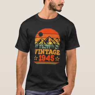 レトロサンセット77年古いヴィンテージ1945年77世誕生 Tシャツ