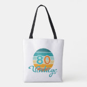 レトロサンセット80ヴィンテージ風 トートバッグ (裏面)