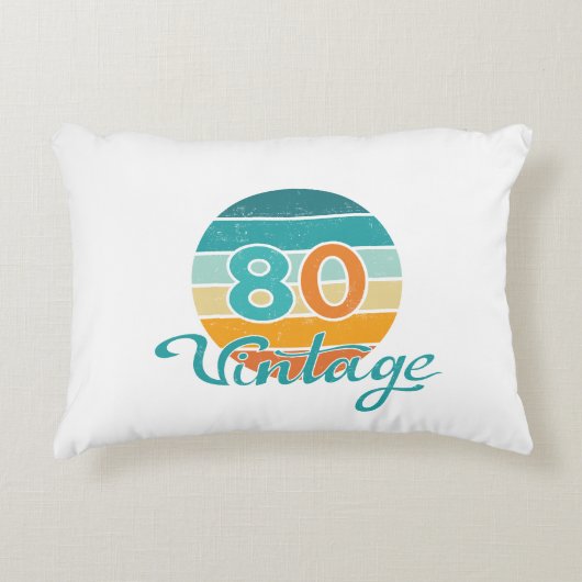 レトロサンセット80年代ビンテージ風ダスト加工 アクセントクッション (正面)