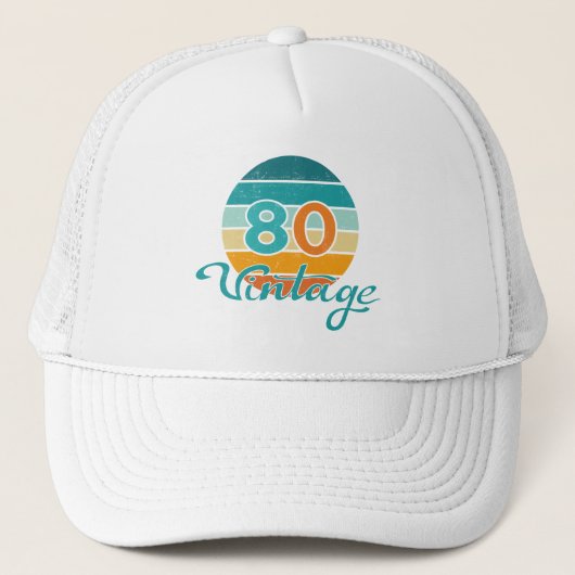 レトロサンセット80年代ビンテージ風ダスト加工 キャップ (正面)