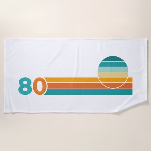 レトロサンセット80 ビーチタオル (正面)