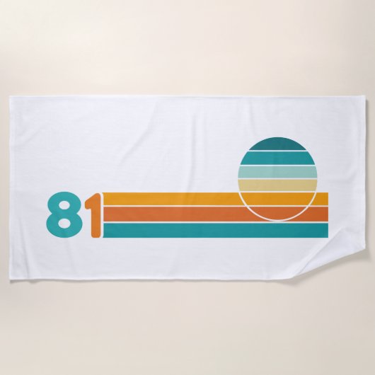 レトロサンセット81 ビーチタオル (正面)