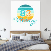 レトロサンセット83ヴィンテージ風 キャンバスプリント (インサイチュ (寝室))