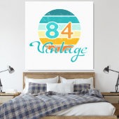 レトロサンセット84ビンテージ風 キャンバスプリント (インサイチュ (寝室))