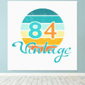 レトロサンセット84ビンテージ風 キャンバスプリント (インサイチュ (ウッドフロア))