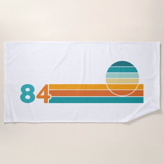 レトロサンセット84 ビーチタオル (正面)