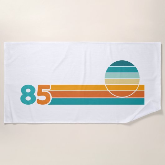 レトロサンセット85 ビーチタオル (正面)