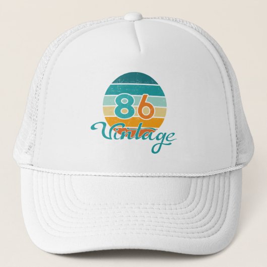 レトロサンセット86ビンテージ風 キャップ (正面)