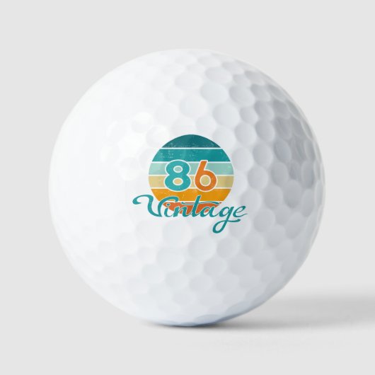 レトロサンセット86ビンテージ風 ゴルフボール (正面)