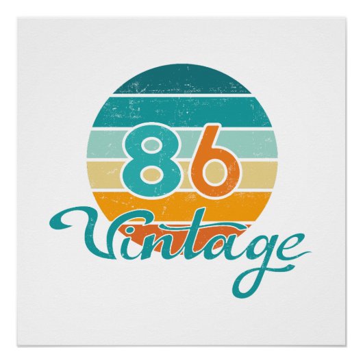 レトロサンセット86ビンテージ風 ポスター (正面)
