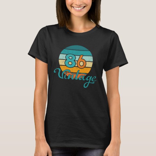 レトロサンセット86ビンテージ風 Tシャツ (正面)