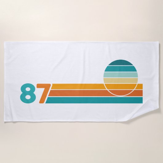 レトロサンセット87 ビーチタオル (正面)