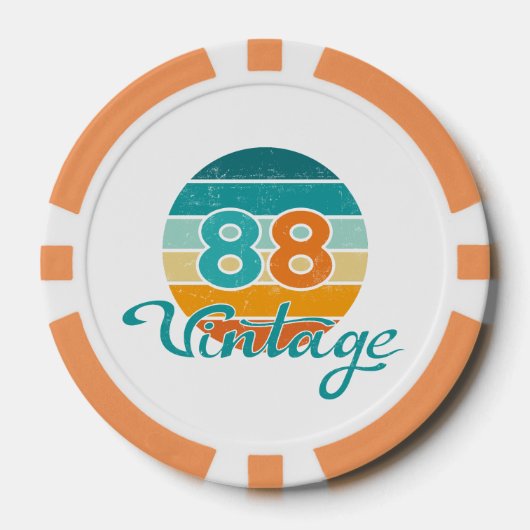 レトロサンセット88ヴィンテージ風 ポーカーチップ (正面)