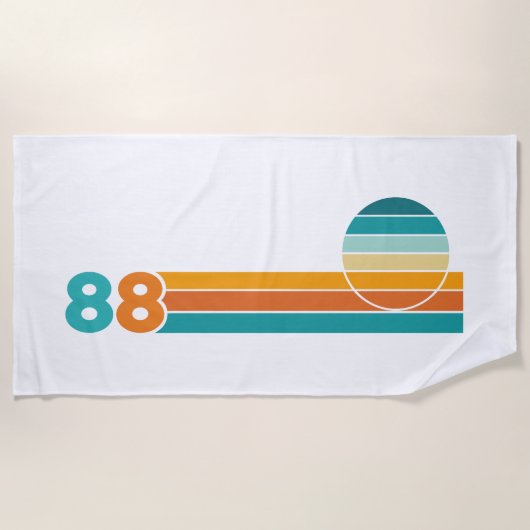 レトロサンセット88 ビーチタオル (正面)