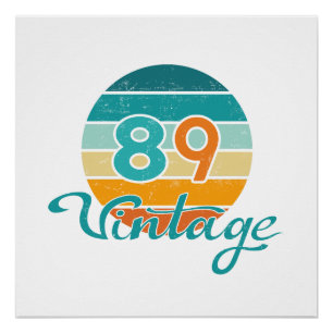 レトロサンセット89ヴィンテージ風 ポスター