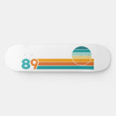 レトロサンセット89 ビーチタオル スケートボード (横)