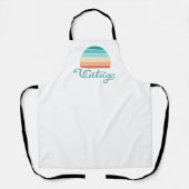 レトロサンセット+ヴィンテージスクリプト動揺して エプロン (正面)