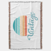 レトロサンセット+ヴィンテージスクリプト動揺して スローブランケット (正面縦)