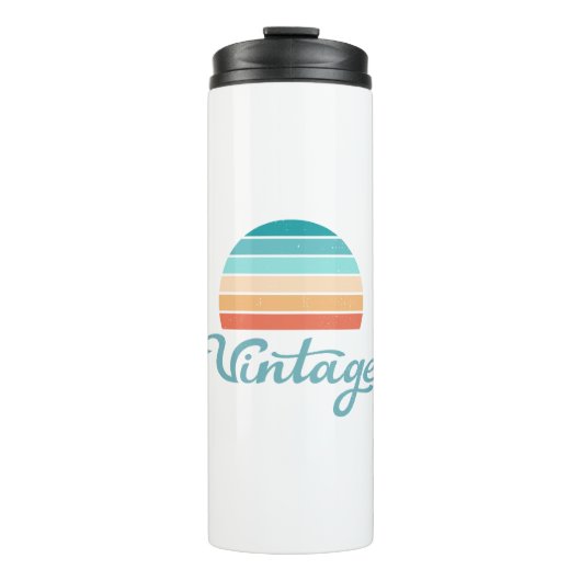 レトロサンセット+ヴィンテージスクリプト動揺して タンブラー (正面)