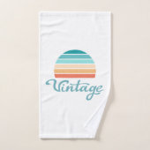 レトロサンセット+ヴィンテージスクリプト動揺して バスタオルセット (ハンドタオル)